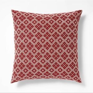 Oversized Woven Fair Isle Square Throw Pillow Red/Cream- Threshold Studio McGee